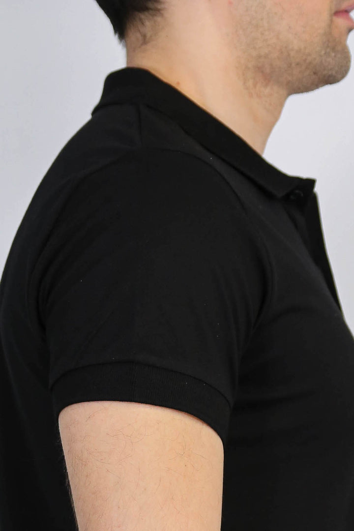 VELVARDE POLO YAKA TSHIRT SİYAH (1815)