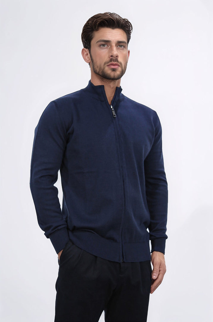 fermuarlı lacivert hırka 