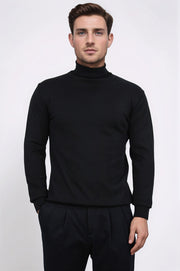 tam balıkçı siyah triko kazak 