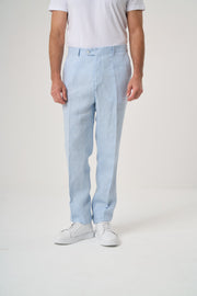 KETEN SLIM PANTOLON AÇIK MAVİ