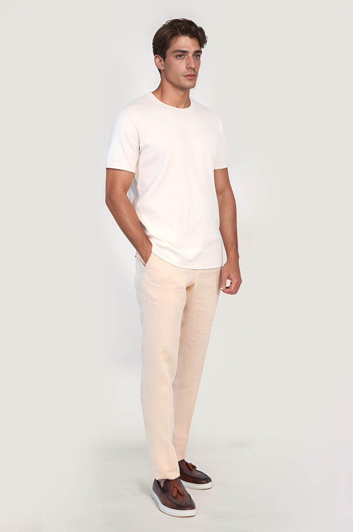 VELVARDE DÜZ BİSİKLET YAKA TSHIRT KREM (1881)
