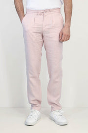 VELVARDE KETEN JOGGER+İPLİ LASTLİKLİ PANT. A.PEMBE