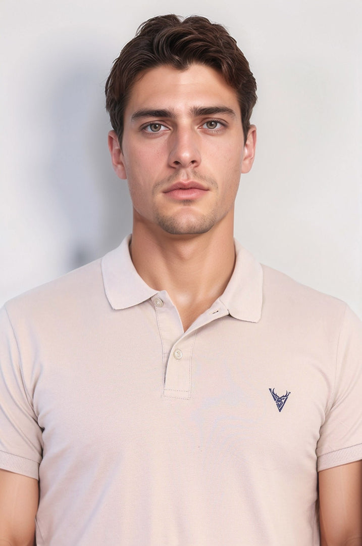 VELVARDE POLO YAKA TSHIRT BEJ (1815)