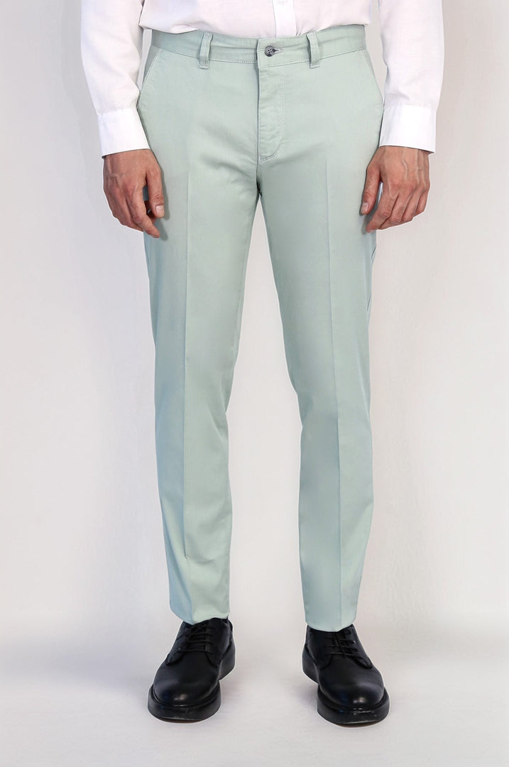 VELVARDE SLİM CHINO PANTOLON SU YEŞİLİ
