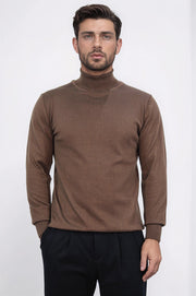 tam balıkçı koyu kahverengi triko kazak 