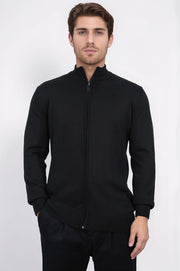 fermuarlı siyah hırka 