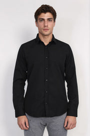 VELVARDE PAMUKLU GÖMLEK SİYAH 