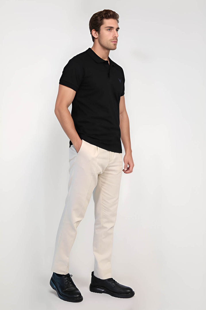 VELVARDE POLO YAKA TSHIRT SİYAH (1815)