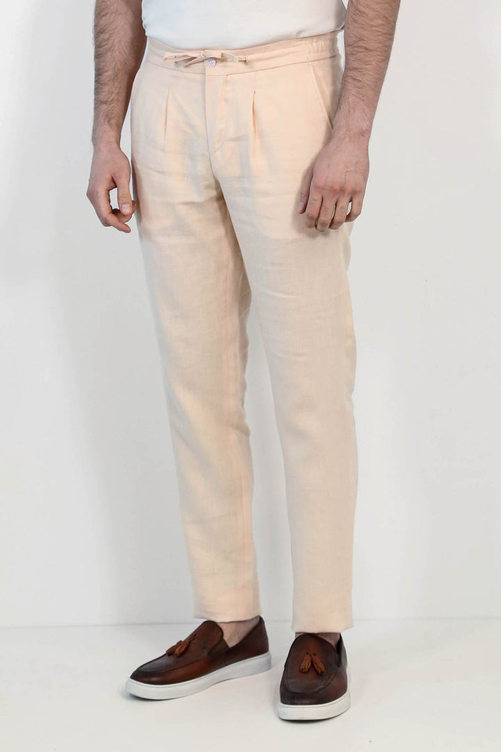 VELVARDE KETEN JOGGER+İPLİ LASTLİKLİ PANT. SOMON
