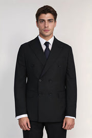 VELVARDE ÇİZGİLİ KRUVAZE TAKIM ELBİSE LACİVERT