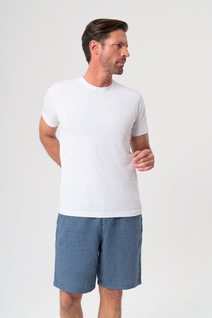 KIRIK BEYAZ KISA KOL T-SHIRT