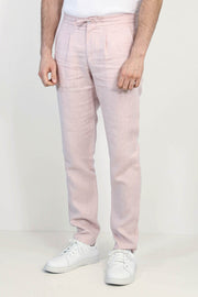 VELVARDE KETEN JOGGER+İPLİ LASTLİKLİ PANT. A.PEMBE