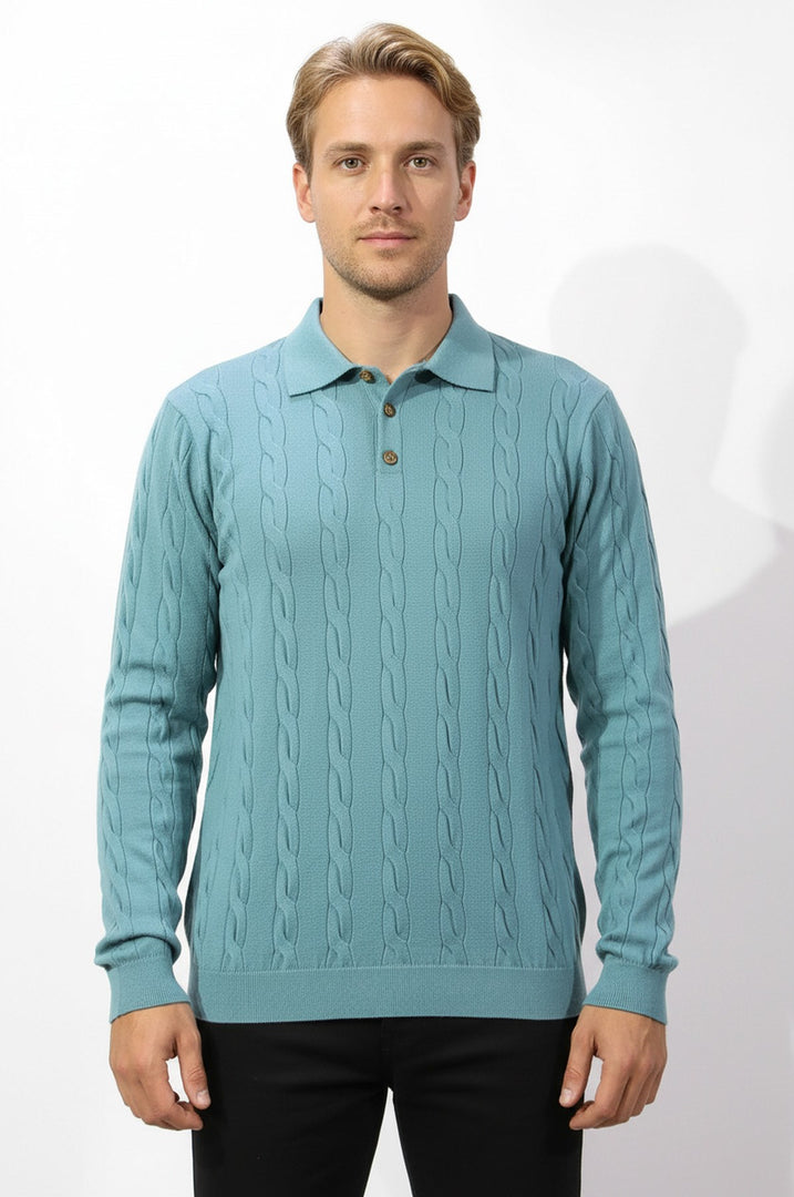 saç örgü triko kazak su yeşili