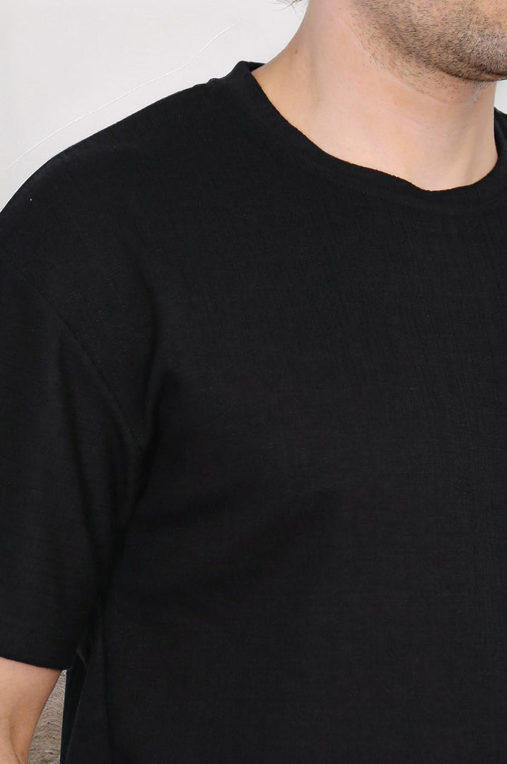 VELVARDE BÜRÜMCÜK TSHIRT SİYAH (1825)