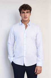 VELVARDE PAMUKLU GÖMLEK AÇIK MAVİ