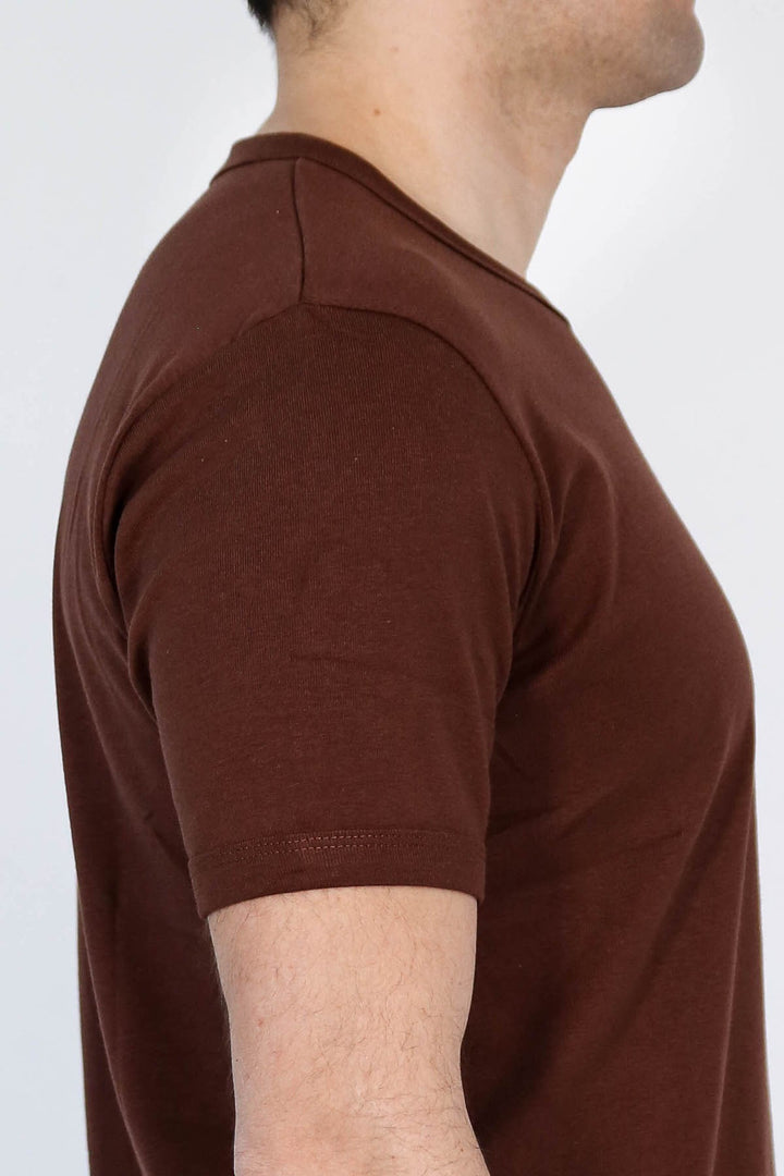 VELVARDE DÜZ BİSİKLET YAKA TSHIRT BORDO  (1881)