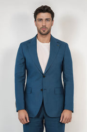 VELVARDE KETEN/MONO YAKA-ÇİFT YIRTMAÇ TAKIM K.MAVİ