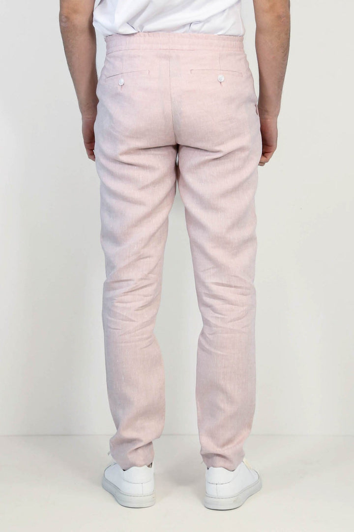 VELVARDE KETEN JOGGER+İPLİ LASTLİKLİ PANT. A.PEMBE