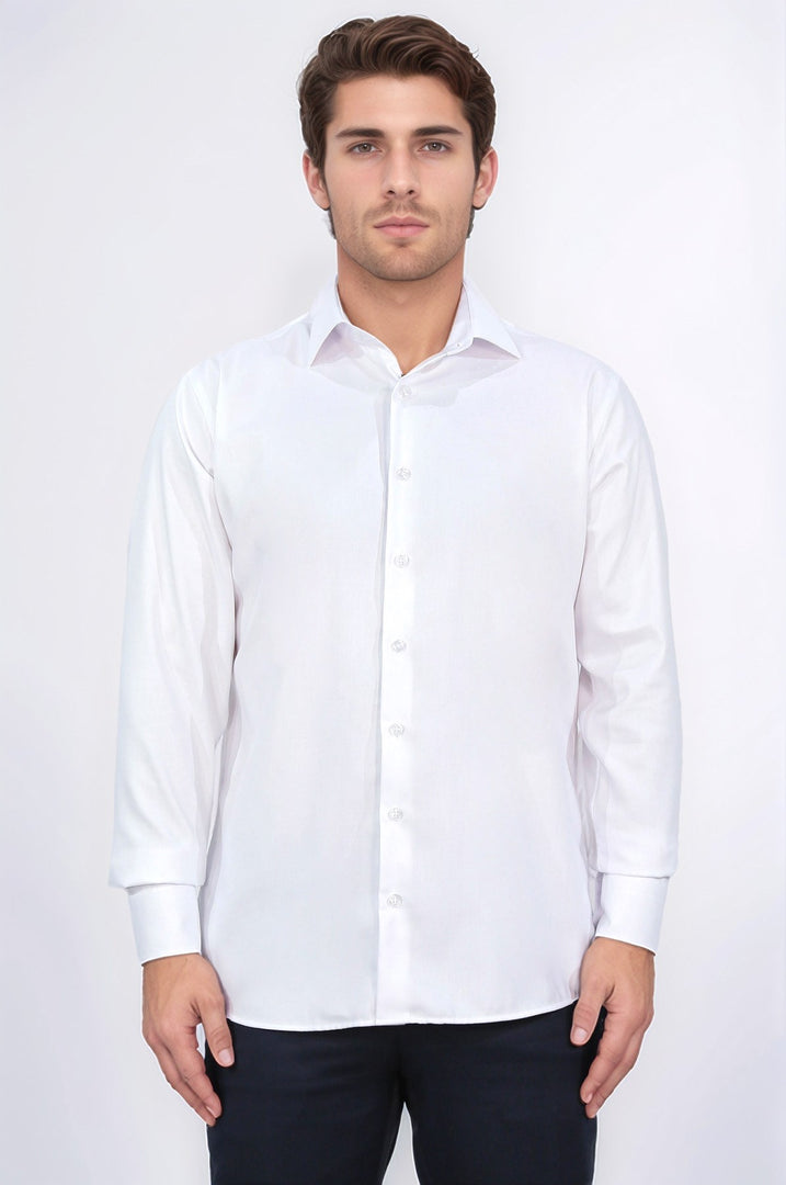 slim fit saten italyan yaka beyaz gömlek