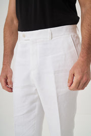 KETEN SLIM PANTOLON BEYAZ