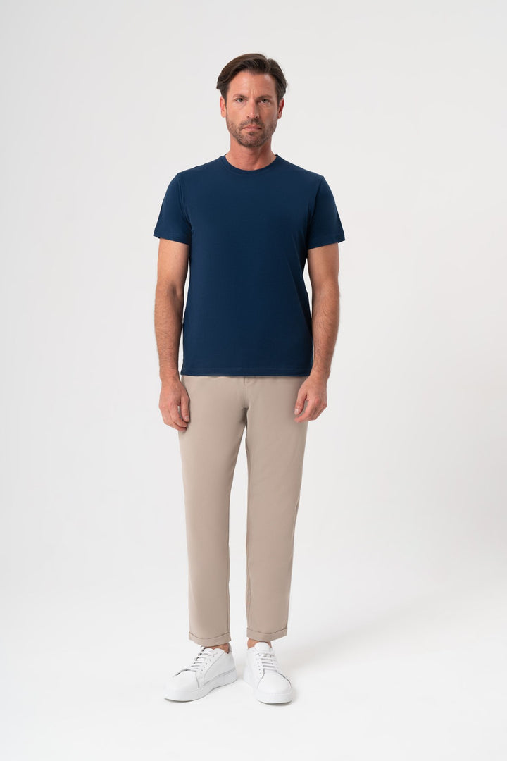 INDIGO KISA KOL T-SHIRT