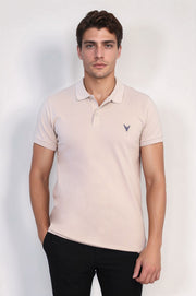 VELVARDE POLO YAKA TSHIRT BEJ (1815)