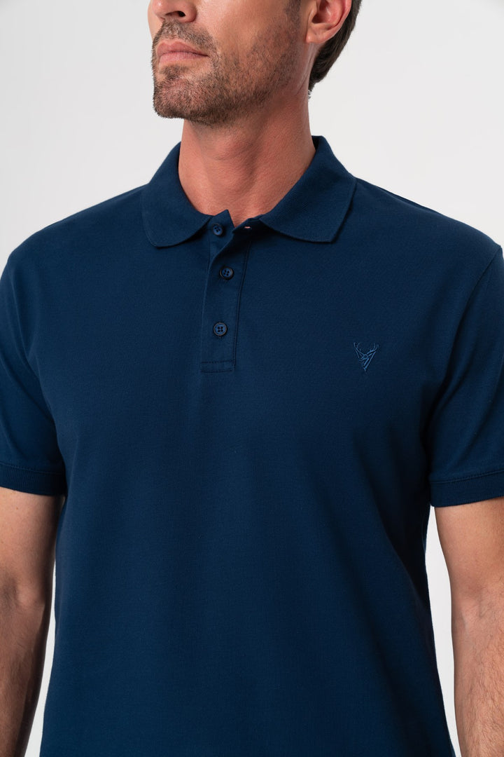 INDIGO POLO YAKA T-SHIRT