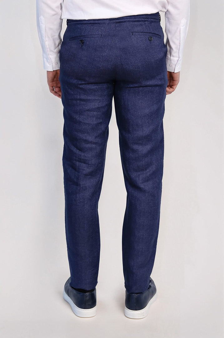 VELVARDE JOGGER+İPLİ LASTLİKLİ PANT. NAVY