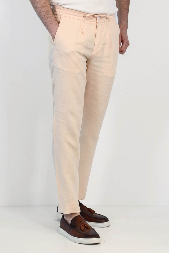 VELVARDE KETEN JOGGER+İPLİ LASTLİKLİ PANT. SOMON
