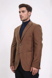 slim fit mono yaka astarsız kiremit tek ceket 