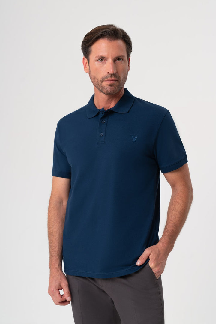 INDIGO POLO YAKA T-SHIRT