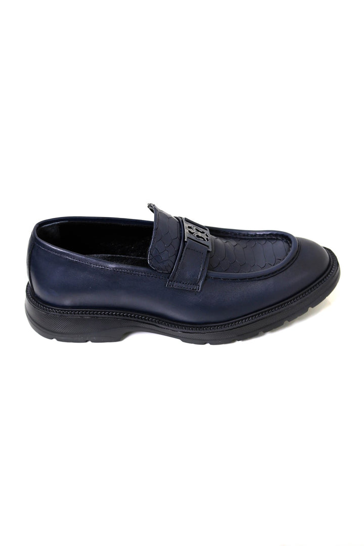 tokalı loafer lacivert ayakkabı 