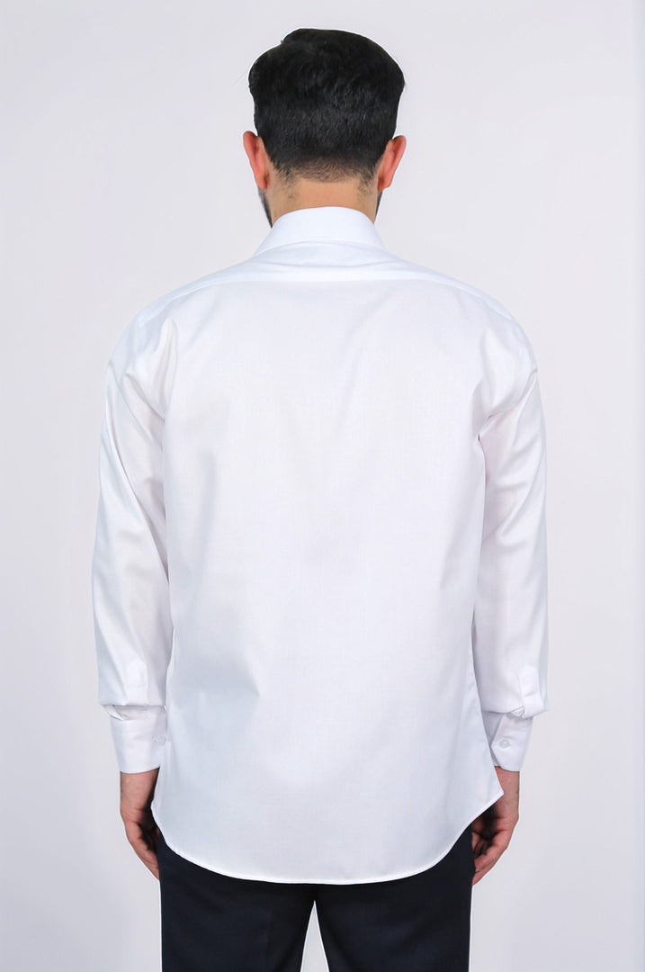 slim fit italyan yaka non-ıron twıll beyaz gömlek 