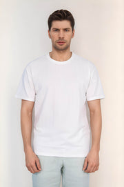 VELVARDE BİSİKLET YAKA ÇİZGİLİ TSHİRT BEYAZ(1818)