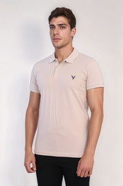 VELVARDE POLO YAKA TSHIRT BEJ (1815)