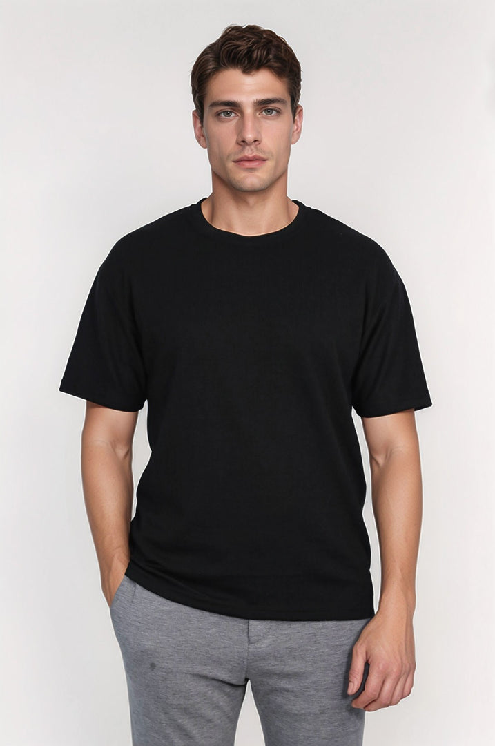 VELVARDE BÜRÜMCÜK TSHIRT SİYAH (1825)