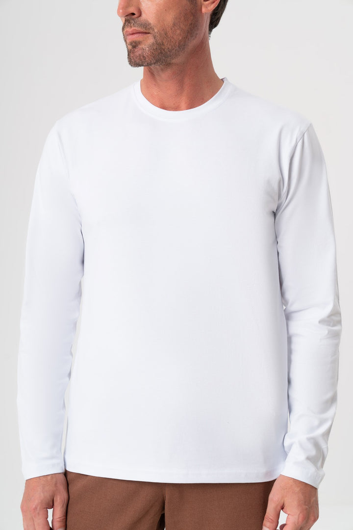 BEYAZ UZUN KOL T-SHIRT