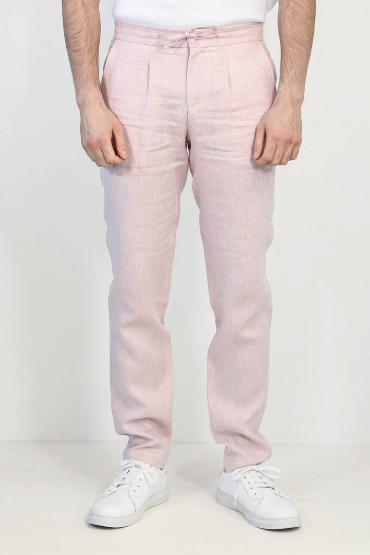 VELVARDE KETEN JOGGER+İPLİ LASTLİKLİ PANT. A.PEMBE
