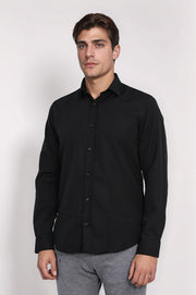 VELVARDE PAMUKLU GÖMLEK SİYAH 