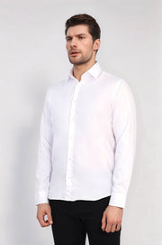 VELVARDE PAMUKLU GÖMLEK BEYAZ