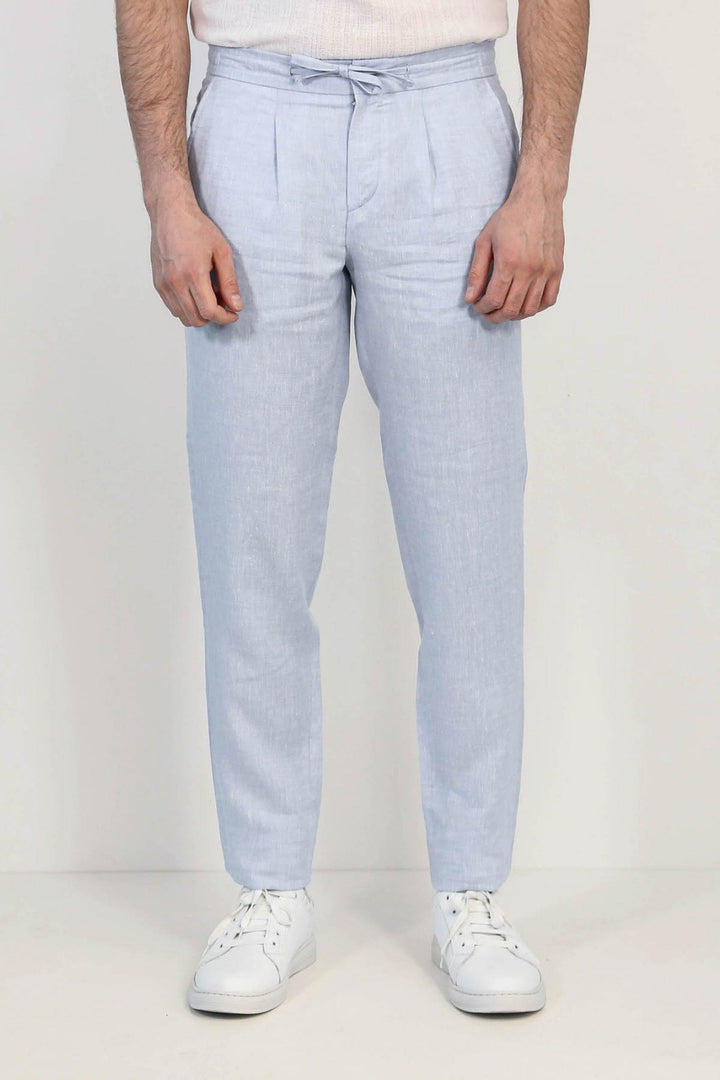 VELVARDE KETEN JOGGER İPLİ LASTLİKLİ PANT. A.MAVİ