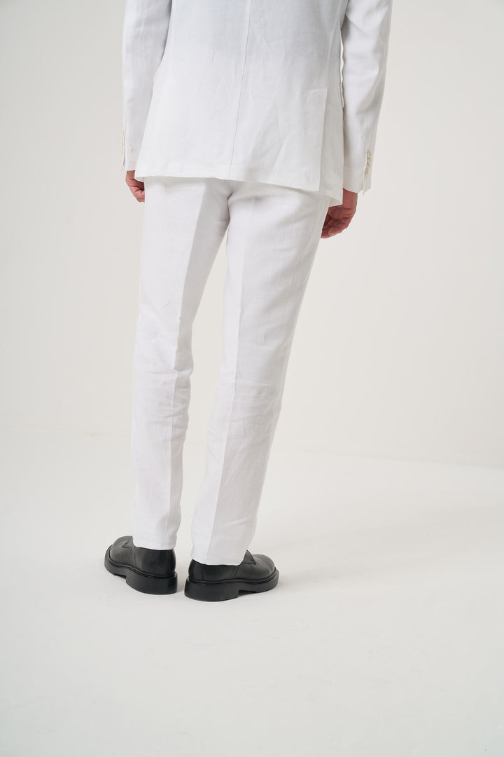 KETEN SLIM PANTOLON BEYAZ