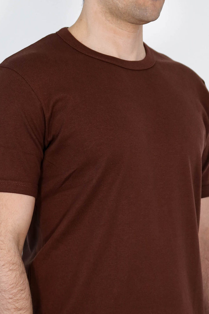 VELVARDE DÜZ BİSİKLET YAKA TSHIRT BORDO  (1881)
