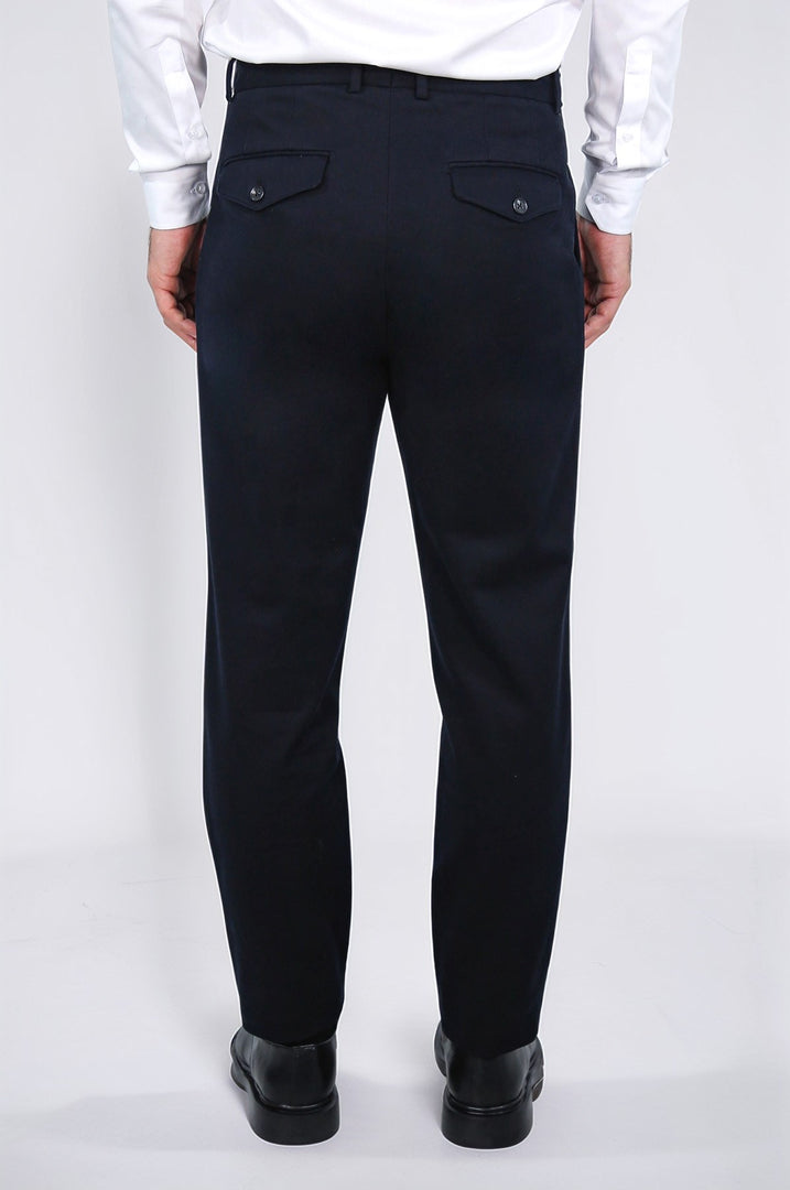 toka detaylı siyah duble paça pantolon 