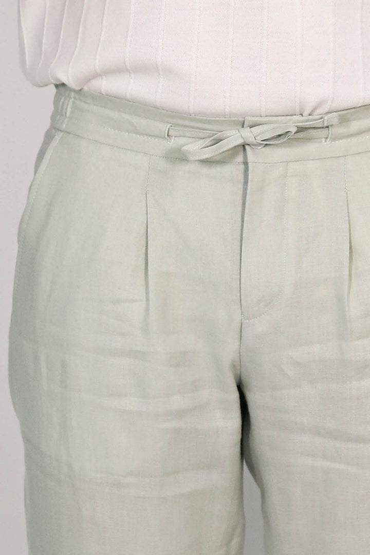 VELVARDE KETEN JOGGER İPLİ LASTLİKLİ PANT.A.YEŞİL