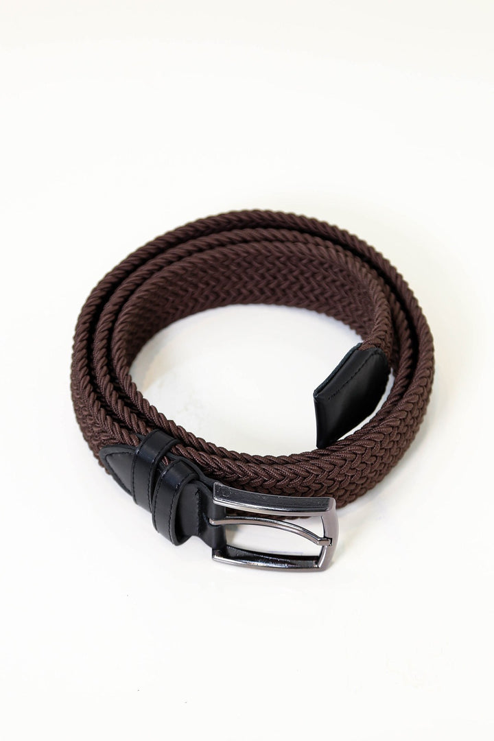 örgü kemer kahverengi 