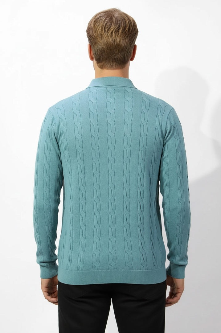 saç örgü triko kazak su yeşili