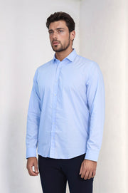 VELVARDE PAMUKLU GÖMLEK MAVİ