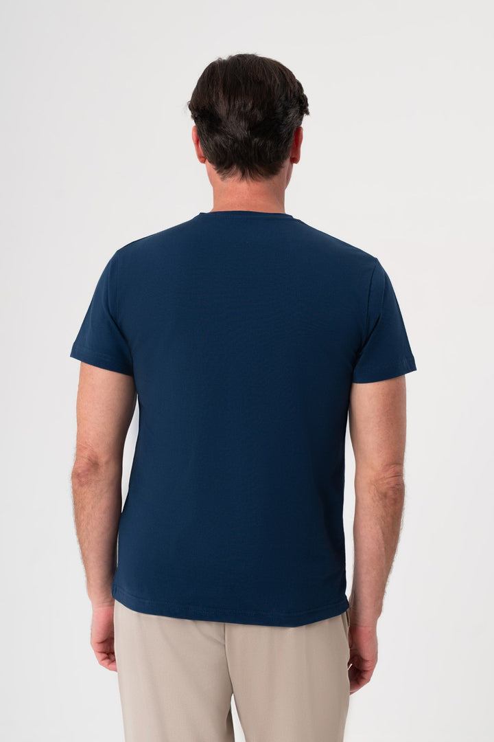 INDIGO KISA KOL T-SHIRT