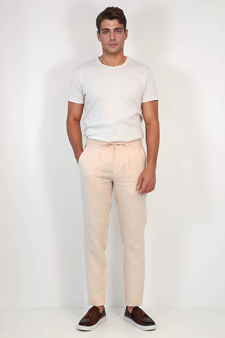 VELVARDE KETEN JOGGER+İPLİ LASTLİKLİ PANT. SOMON